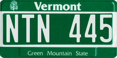 VT license plate NTN445