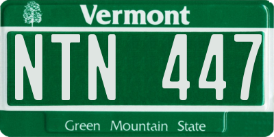 VT license plate NTN447