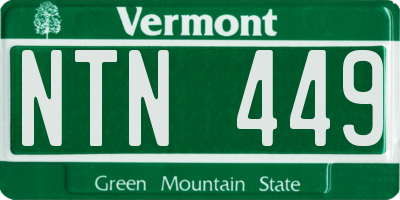 VT license plate NTN449