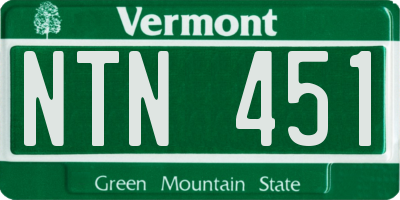 VT license plate NTN451
