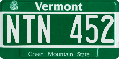 VT license plate NTN452
