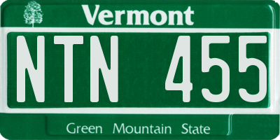 VT license plate NTN455
