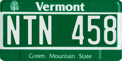 VT license plate NTN458