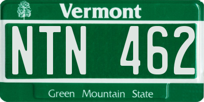 VT license plate NTN462