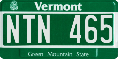 VT license plate NTN465