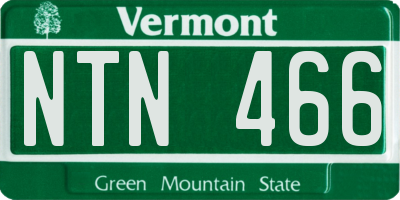 VT license plate NTN466