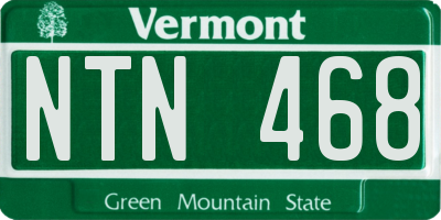 VT license plate NTN468
