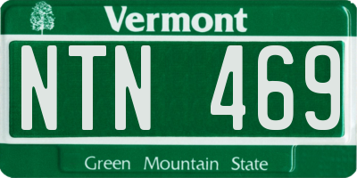 VT license plate NTN469