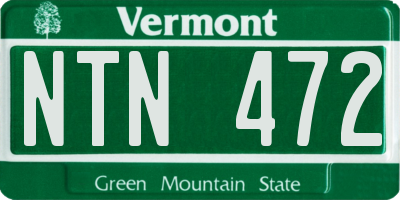 VT license plate NTN472