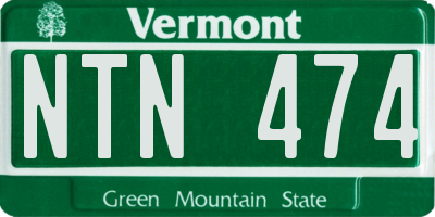 VT license plate NTN474