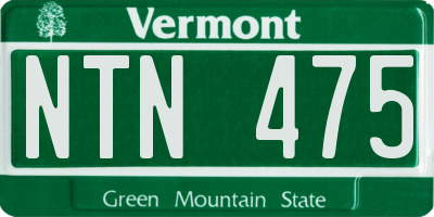 VT license plate NTN475