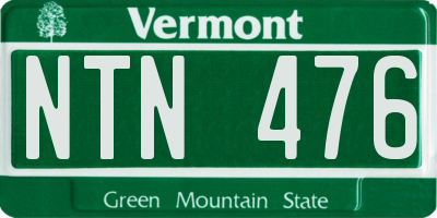VT license plate NTN476
