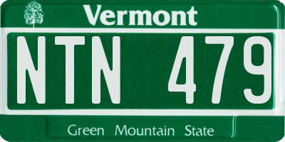VT license plate NTN479