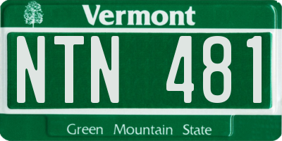 VT license plate NTN481