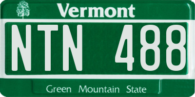 VT license plate NTN488