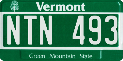 VT license plate NTN493
