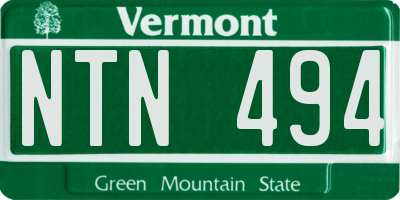 VT license plate NTN494