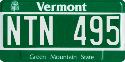 VT license plate NTN495