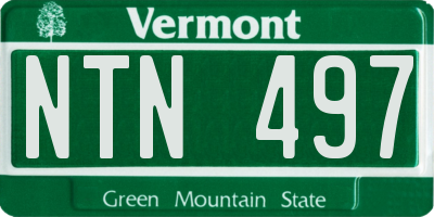 VT license plate NTN497