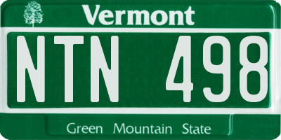 VT license plate NTN498