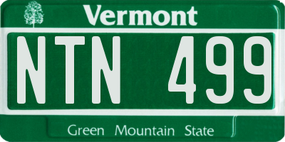 VT license plate NTN499