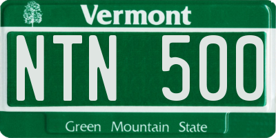 VT license plate NTN500