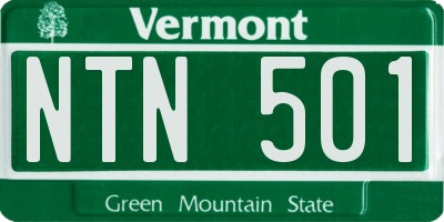 VT license plate NTN501