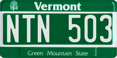 VT license plate NTN503
