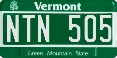 VT license plate NTN505