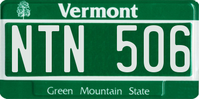 VT license plate NTN506