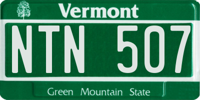 VT license plate NTN507