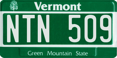 VT license plate NTN509