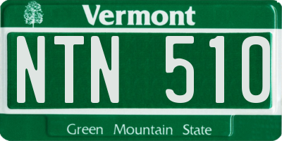VT license plate NTN510
