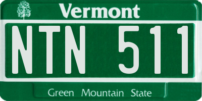 VT license plate NTN511