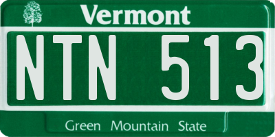 VT license plate NTN513