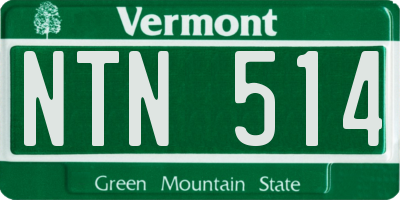 VT license plate NTN514