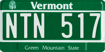 VT license plate NTN517