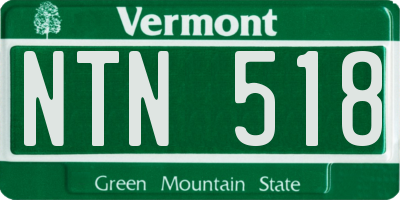 VT license plate NTN518