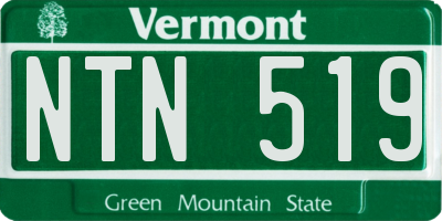 VT license plate NTN519