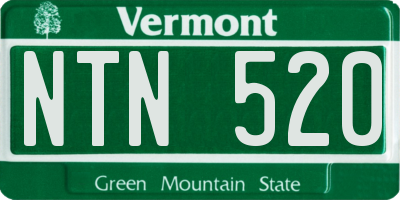 VT license plate NTN520