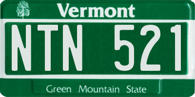 VT license plate NTN521