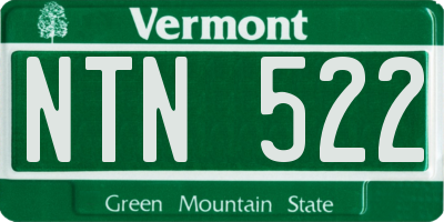 VT license plate NTN522