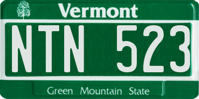 VT license plate NTN523