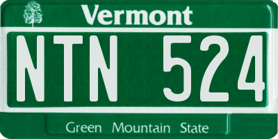 VT license plate NTN524
