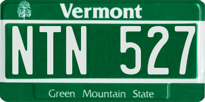 VT license plate NTN527