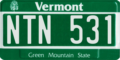 VT license plate NTN531