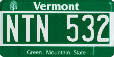 VT license plate NTN532