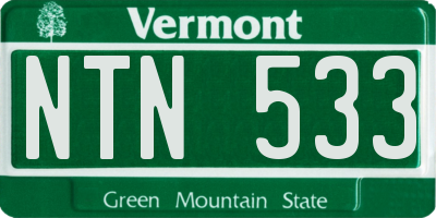 VT license plate NTN533