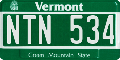 VT license plate NTN534