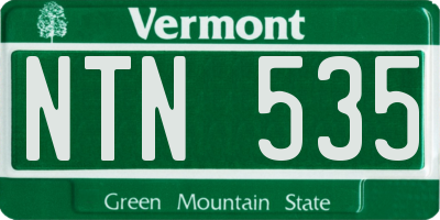 VT license plate NTN535
